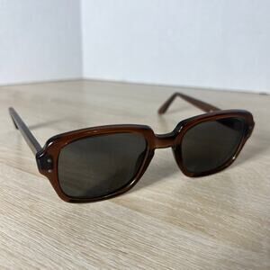 Vintage USS 4 1/2-5 3/4 52-22 Eyeglasses Sunglasses Brown Unisex Frame Military